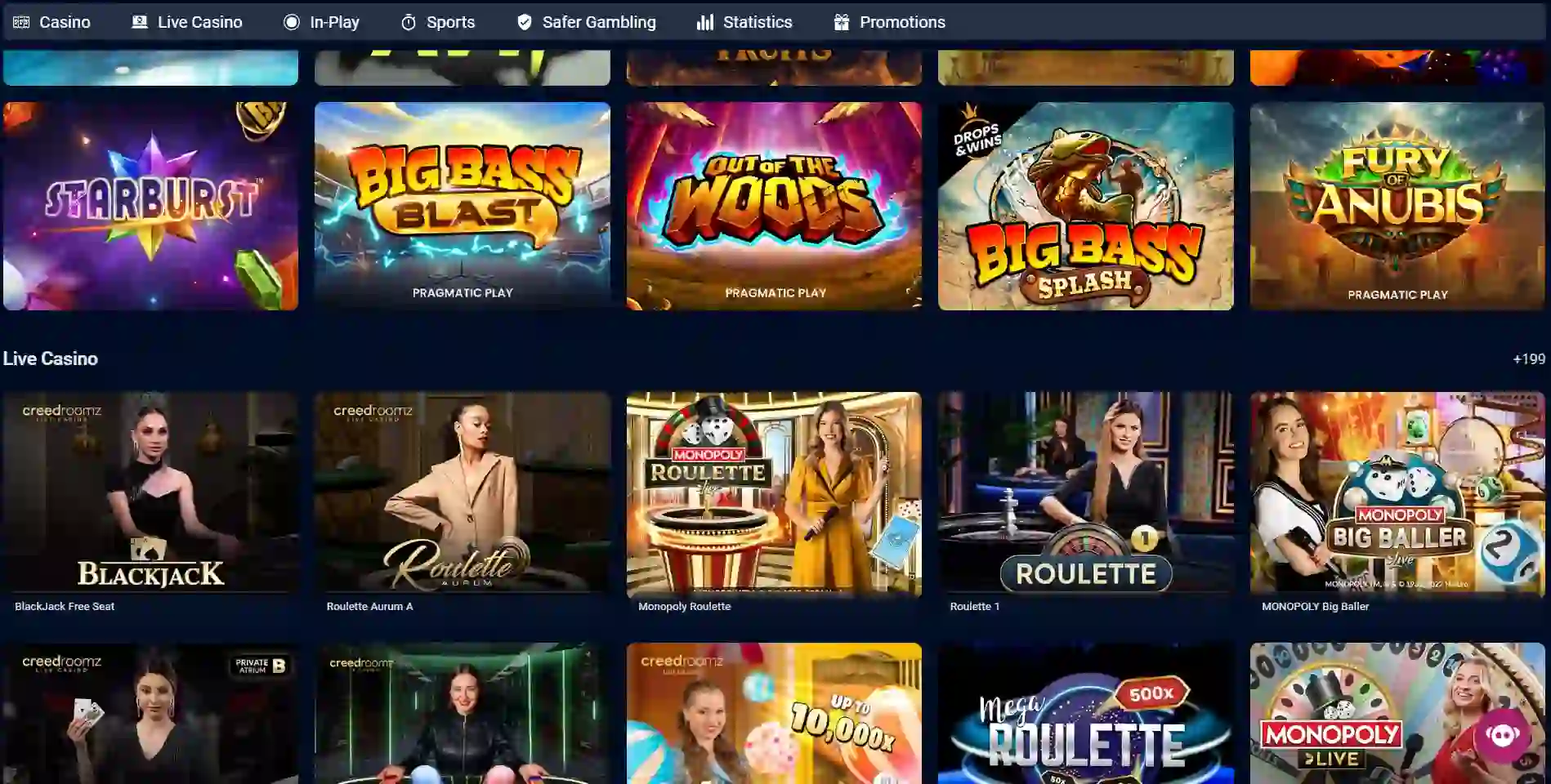 Current VBET UK casino lobby showing game-category navigation