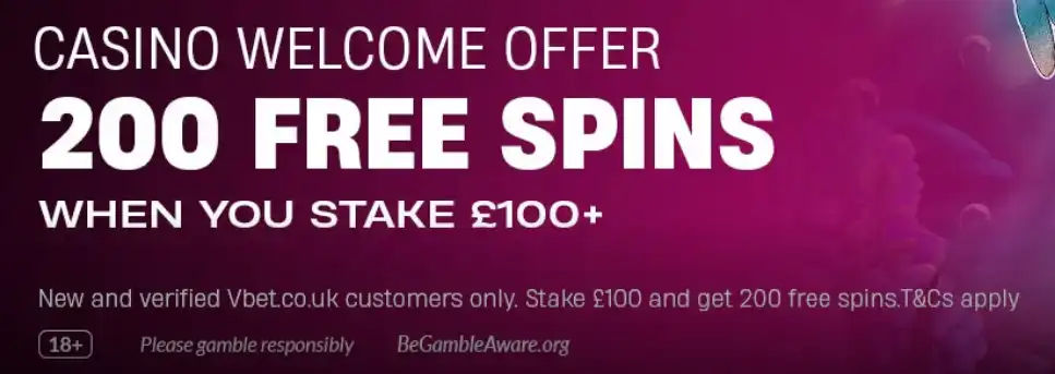 Current VBET UK casino promotion terms or offer screen